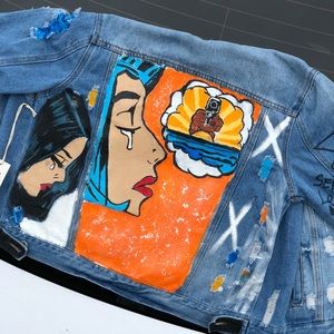 Hand painted jean jacket